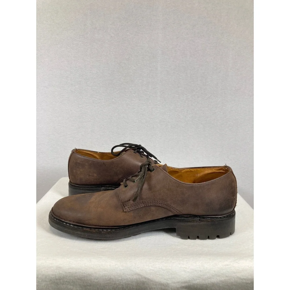 Rugged Heritage J.Crew Mens Size‎ 13 Brown Leather Lug Sole Derby Shoes 44265